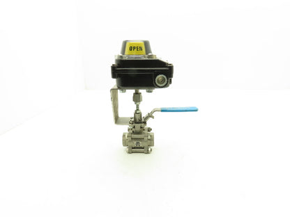 DuraValve DM340 3/4" Manual Ball Valve With Limit Switch On/Off Indicator Box
