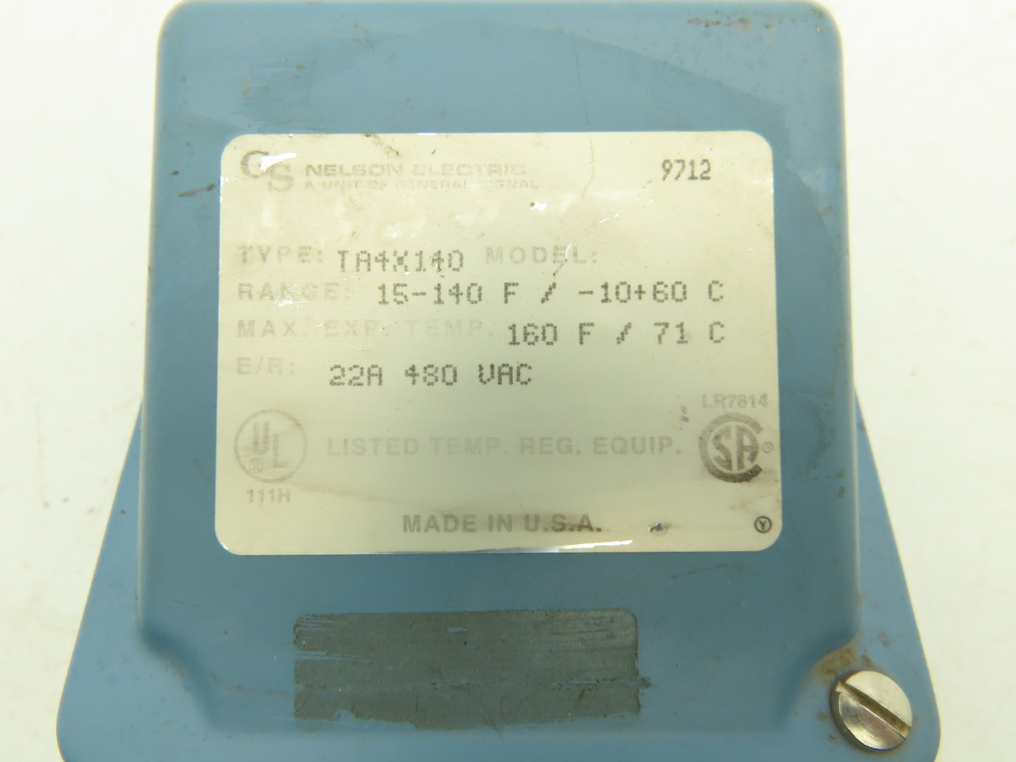 GS Nelson Electric TA4X140 Nelson Heat Trace Temperature Probe 15-140°F 22A 480V