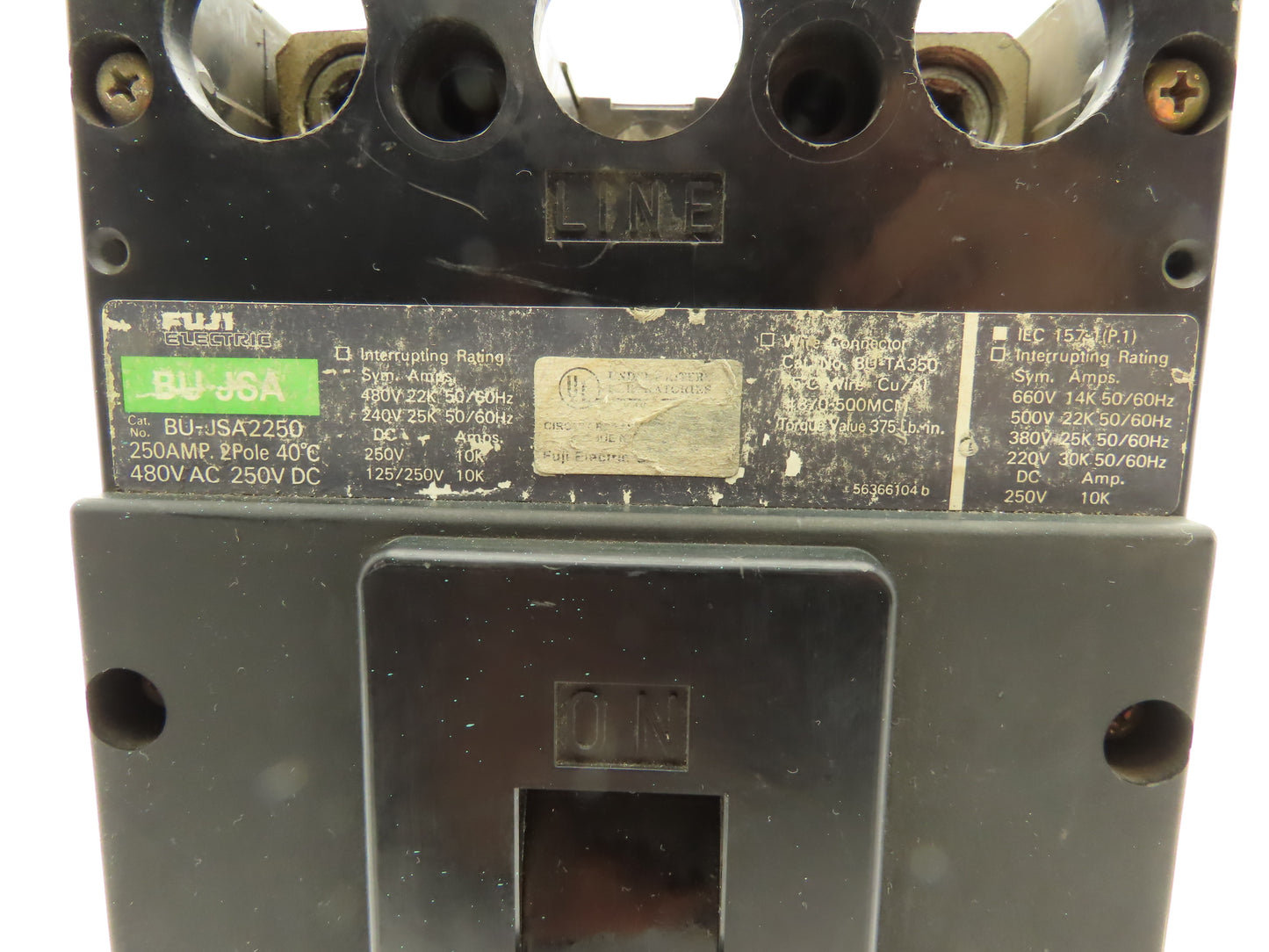 Fuji Electric BUJSA2250 Circuit Breaker 250A 2 Pole 250VDC 480VAC Shunt Trip