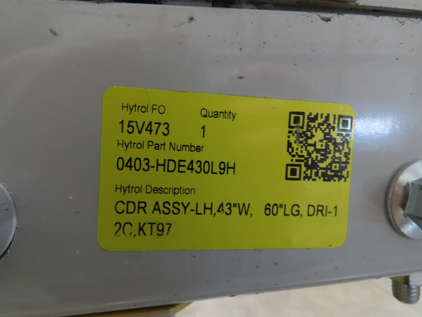 Hytrol BPC 43"x 67' Slider Bed Belt Conveyor 7.5Hp 3PH LH Center Drive 80fpm