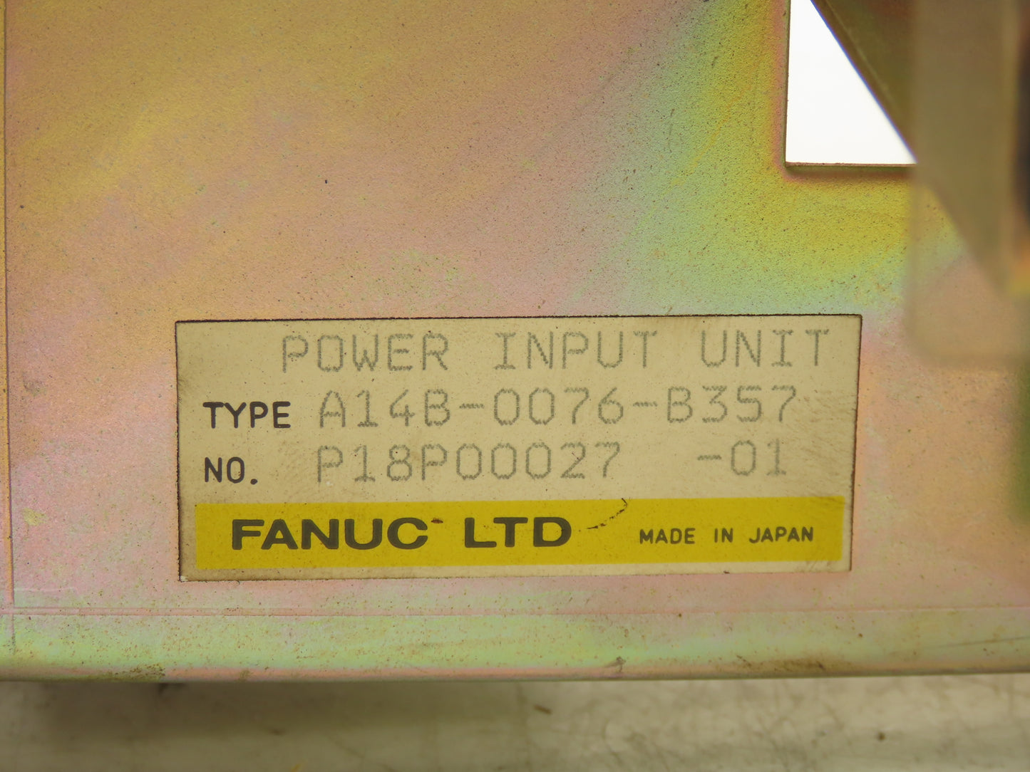 Fanuc A14B-0076-B357 Power Input Unit & Servo Add On Module