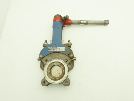 DeZurik Fig. KLS 3" Stainless Knife Gate Valve Lug Style Rising Stem Metal Seat