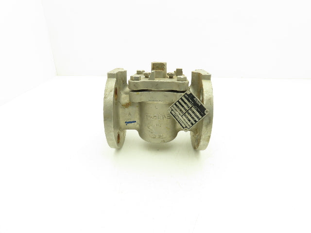 Tufline 9T3290 2" Flanged CF8M Stainless Steel Plug Valve PTFE Seat