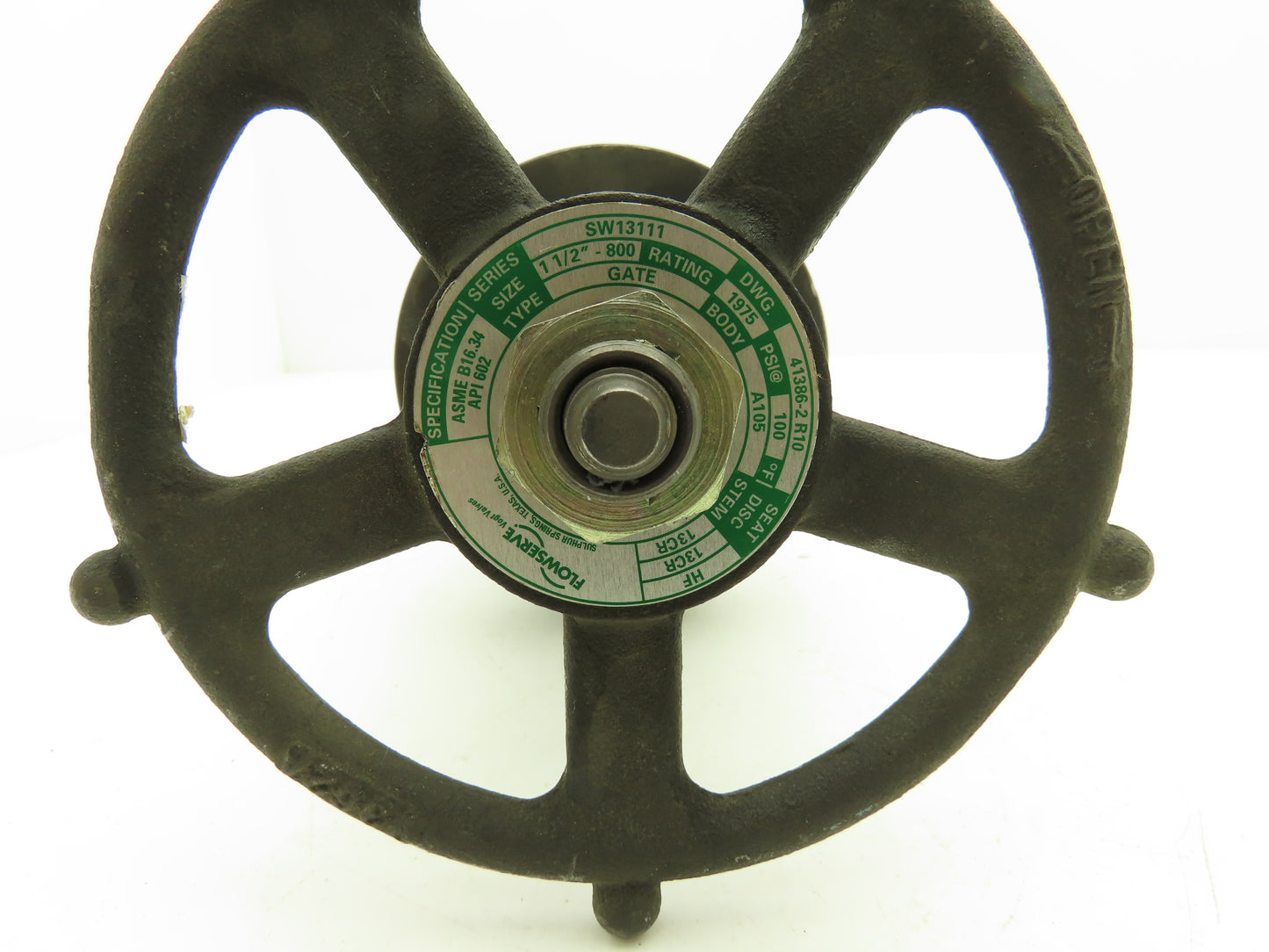 Flowserve 41386-2 R10 Gate Valve 1-1/2" Socket Weld 1975psi Cast Iron