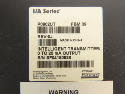 Foxboro P0902UT FBM 39 Intelligent Transmitter Module 120VAC Rev 0J I/O
