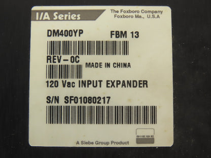 Foxboro DM400YP FBM 13 Input Expander Module 120VAC Rev 0C Series I/A