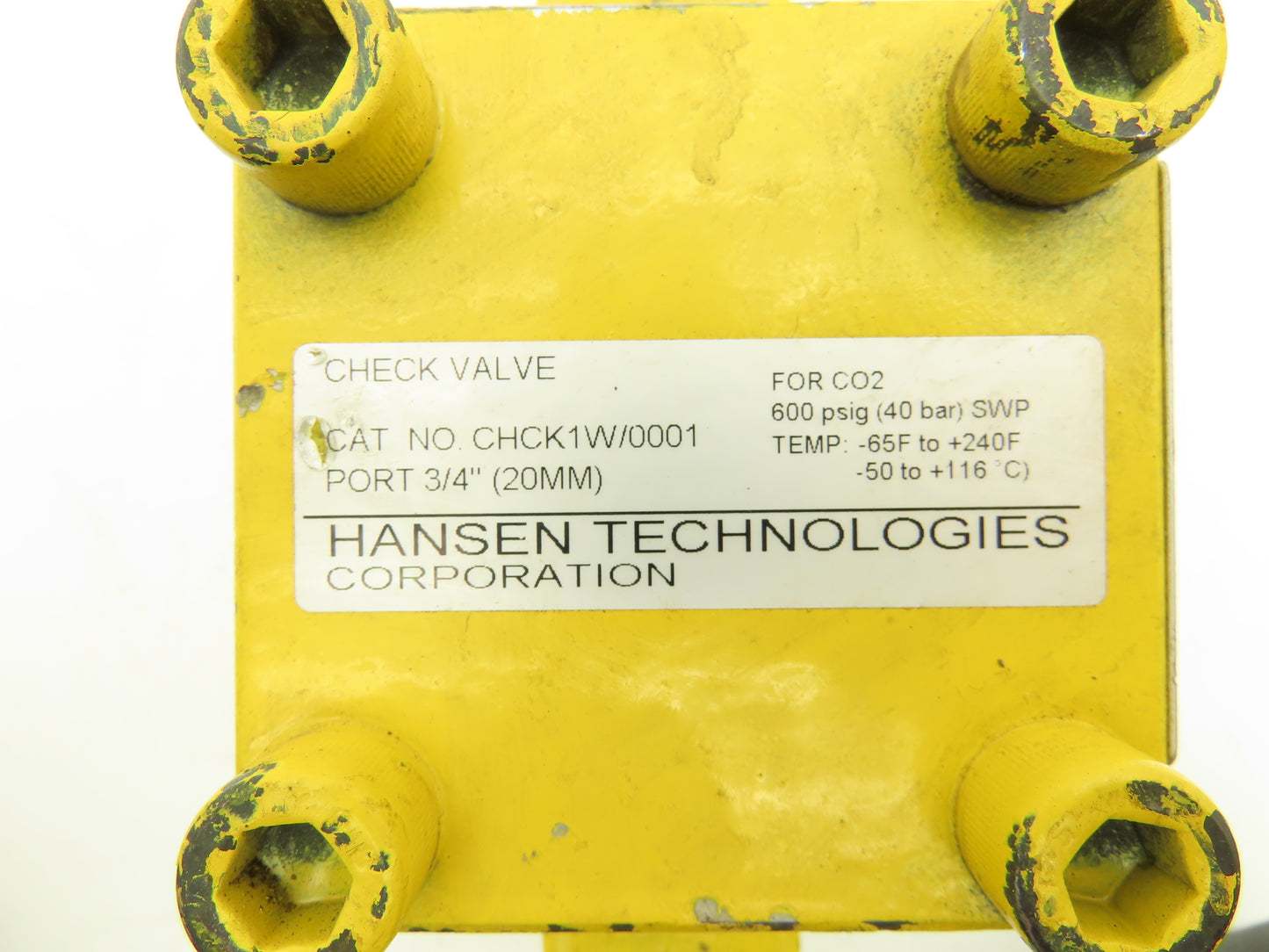 Hansen Technologies CHCK1W/0001 Piston Check 3/4" Socket Weld 600PSIG for CO2