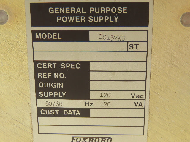 D0137KU General Purpose Power Supply Module 120VAC Input