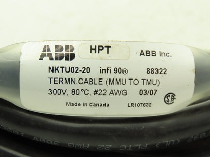 ABB NKTU02-20 Symphony Plus Termination Cable Assembly 22AWG 300V 20'