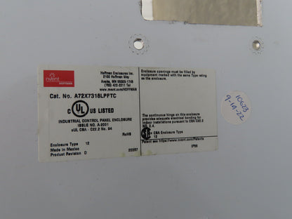 Hoffman A72X7312LPFTC Freestanding Electrical Enclosure 72x73x18" Dual Door