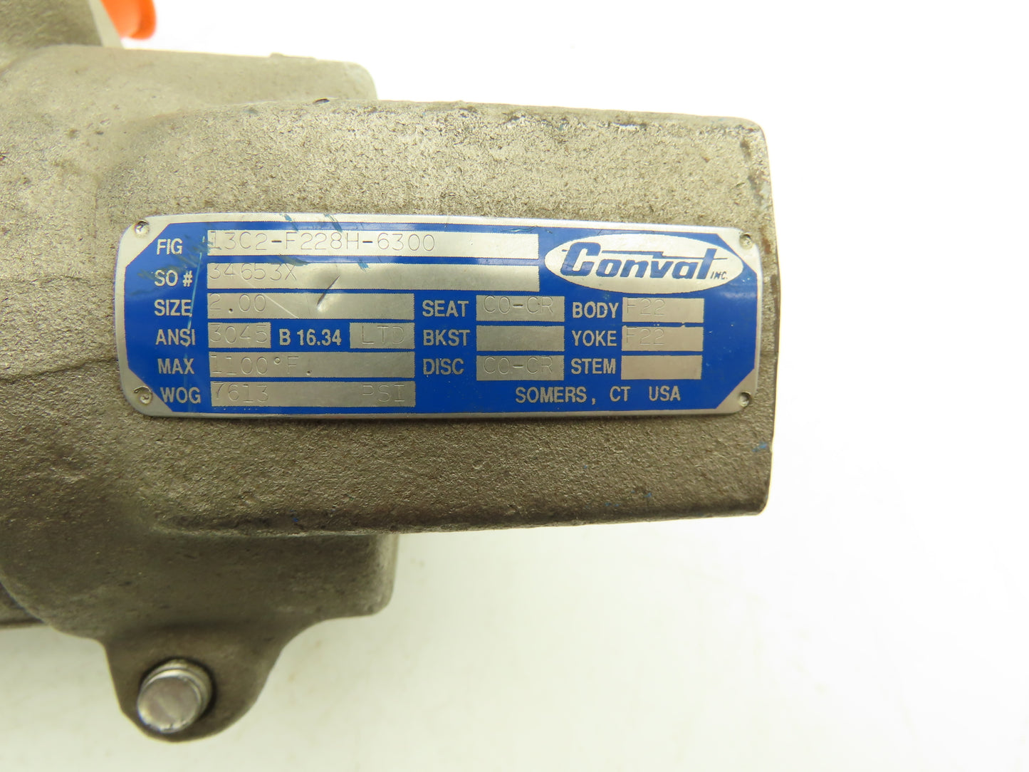 Conval Globe Valve 2" Socket Weld 7613psi