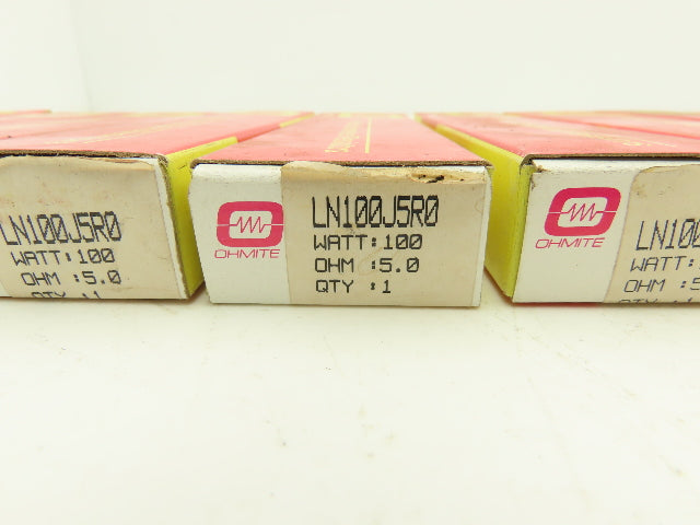 Ohmite L100J5R0 Vitreous Enameled Resistor 100 Watt 5 Ohm Lot of 15
