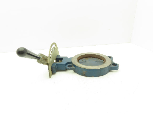 5" Wafer Style Steel Butterfly Valve Metal Seated with Handle