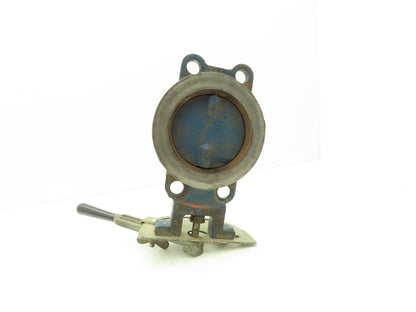 5" Wafer Style Steel Butterfly Valve Metal Seated with Handle