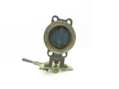 5" Wafer Style Steel Butterfly Valve Metal Seated with Handle