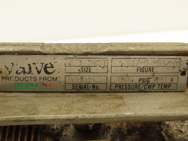 Rovalve TechnaFlow S17-D 3" Stainless Knife Gate Valve Lug Style Rubber Seat