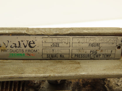 Rovalve TechnaFlow S17-D 3" Stainless Knife Gate Valve Lug Style Rubber Seat