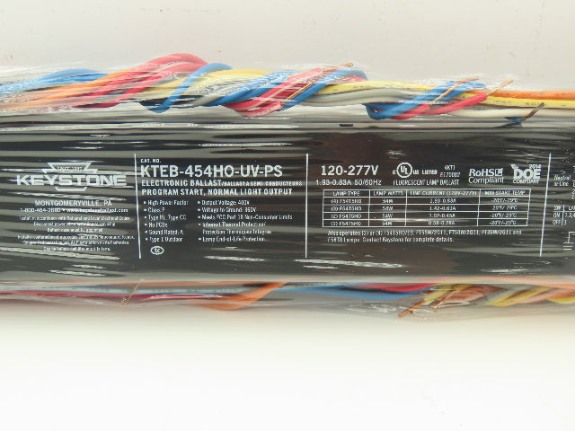 Keystone KTEB-454HO-UV-PS Electronic Fluorescent Ballast 4-Lamp 54 Watt Lot of 2