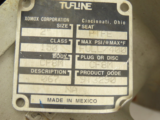 Xomox Tufline 067 Stainless Plug Valve 2" Flanged CF8M Class 150 9T3290