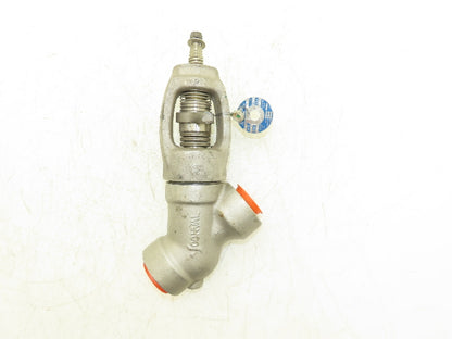 Conval Clampseal 13G2Q Globe Valve Y-Pattern Stop 1" Socket Weld 1500psi