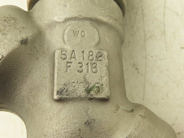 Conval Clampseal 13G2Q Globe Valve Y-Pattern Stop 1" Socket Weld 1500psi