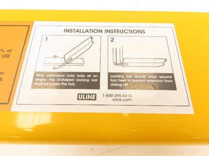 Uline H-1501 Fork Extension Forklift 60" Forks 4" Wide