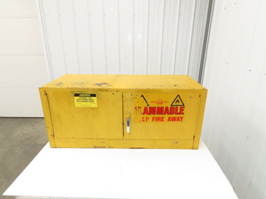 Justrite 25801 Yellow Flammable Safety Cabinet 12-1/2 Gallon Liquid Piggyback