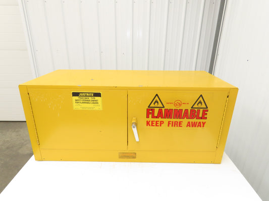Justrite 25801 Yellow Flammable Safety Cabinet 12-1/2 Gallon Liquid Piggyback