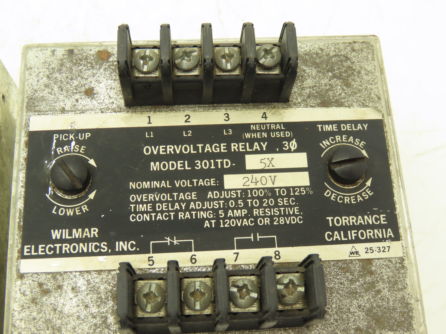 Wilmar Electronics 301TD-5X 3 Phase Overcurrent Relay 100-125% 240V Lot of 2