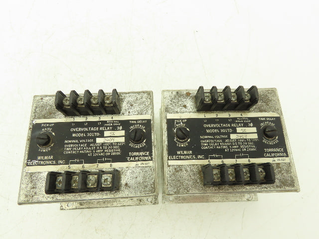 Wilmar Electronics 301TD-5X 3 Phase Overcurrent Relay 100-125% 240V Lot of 2