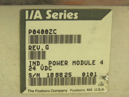 Foxboro P0400ZC Power Supply Module 24VDC Rev G I/A Series