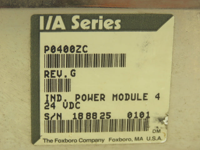 Foxboro P0400ZC Power Supply Module 24VDC Rev G I/A Series