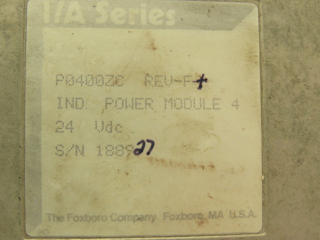 Foxboro P0400ZC Power Supply Module 24VDC Rev F+ I/A Series