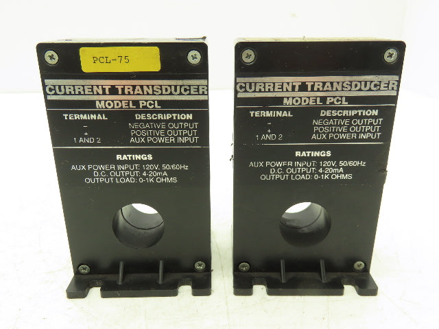 Instrument Transformers PCL 75 Current Transducer 120VAC 75A Lot of 2
