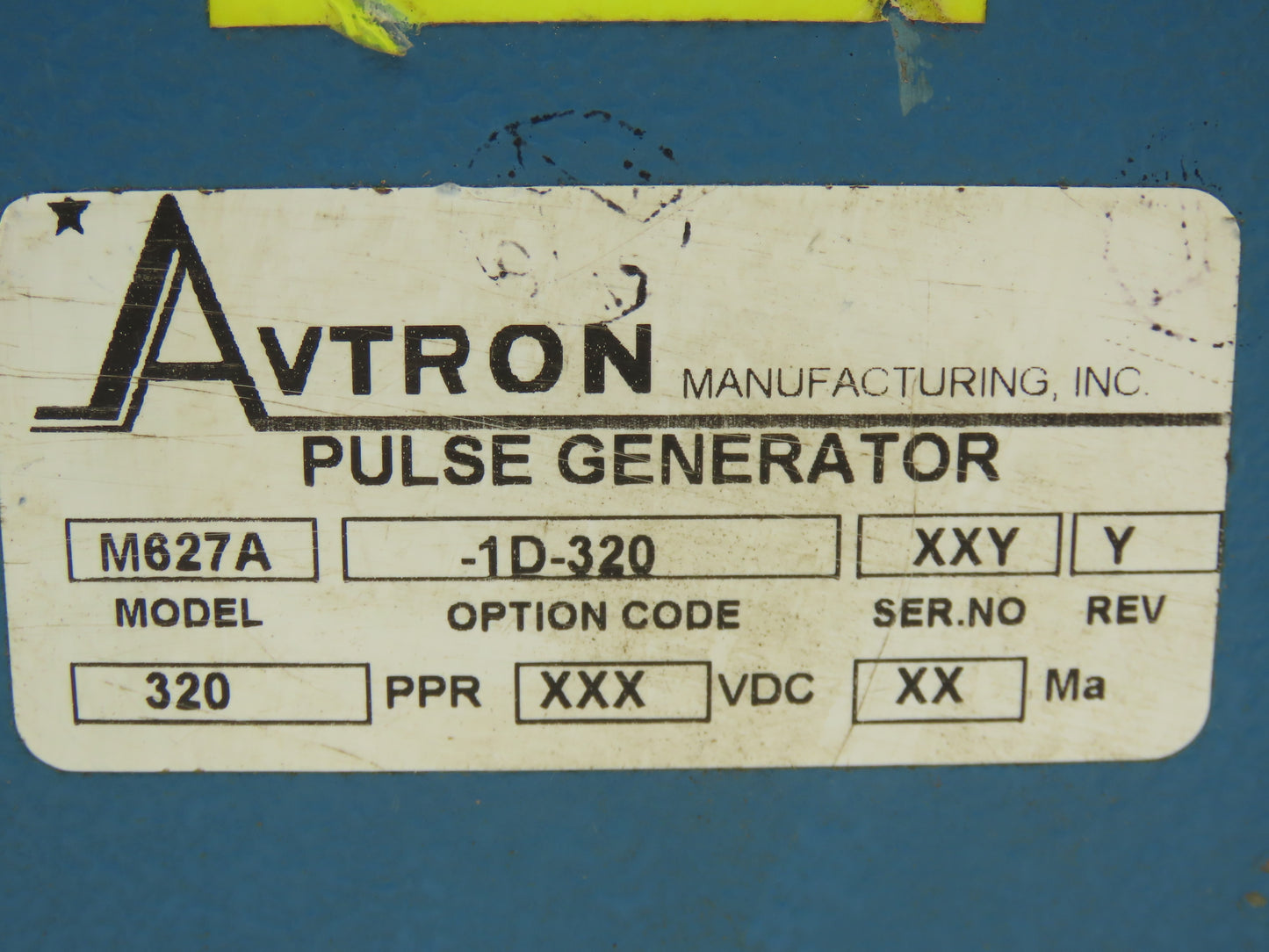 Avtron M627A-1D-320 Pulse Generator Tachometer Rotary Encoder 12VDC 320 PPR 56C