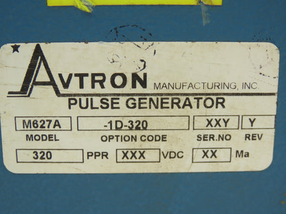 Avtron M627A-1D-320 Pulse Generator Tachometer Rotary Encoder 12VDC 320 PPR 56C