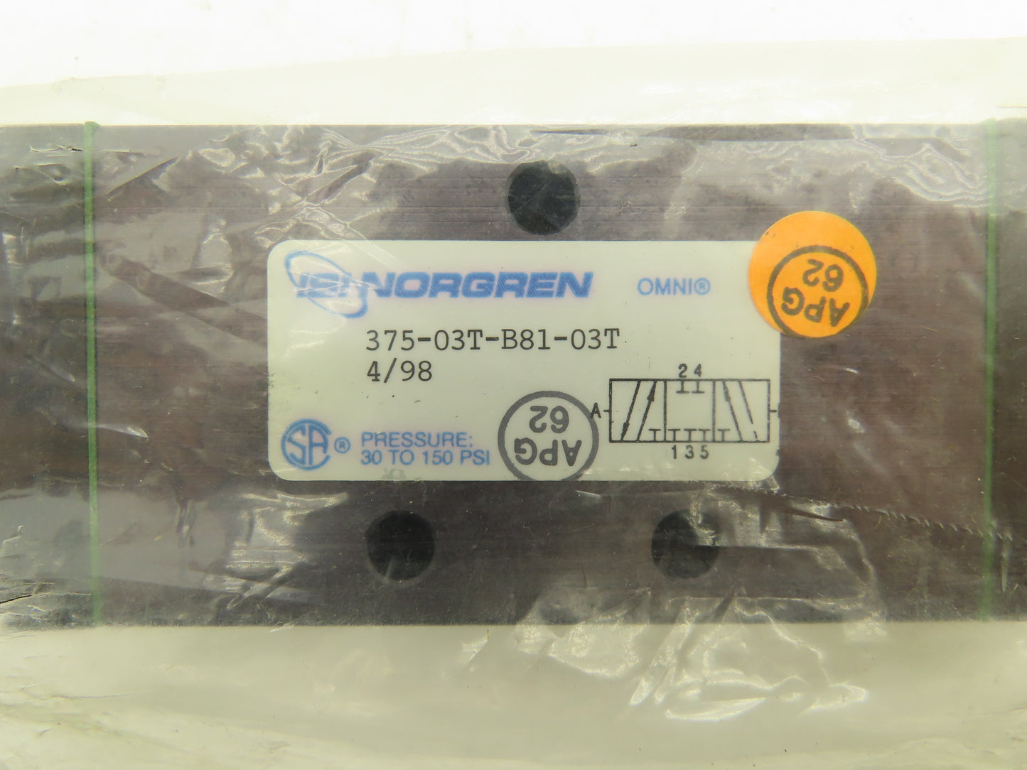 Norgren Alkon 375-03T-B81-03T Pneumatic Directional Valve 3/8"npt