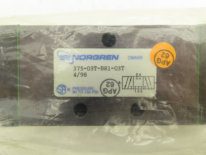 Norgren Alkon 375-03T-B81-03T Pneumatic Directional Valve 3/8"npt