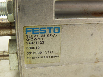 Festo SLE-20-25-KF-A-G-CV-CH Pneumatic Linear Drive Unit Actuator 20mm Stroke