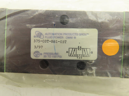 Norgren Alkon 375-03T-B81-03T Pneumatic Directional Valve 3/8"npt