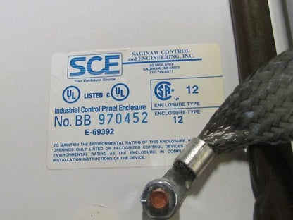 SCE 20x20x10" JIC Box Electrical Enclosure Wall Mount Backplate