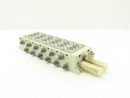 SMC VV712 Pneumatic Air Solenoid Manifold 6 Station Block PB12 Type
