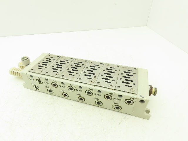 SMC VV712 Pneumatic Air Solenoid Manifold 6 Station Block PB12 Type