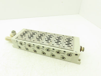 SMC VV712 Pneumatic Air Solenoid Manifold 6 Station Block PB12 Type