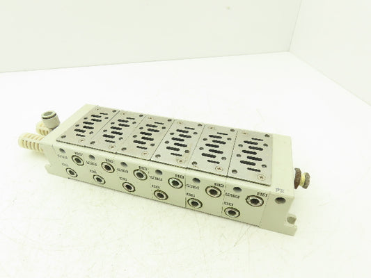 SMC VV712 Pneumatic Air Solenoid Manifold 6 Station Block PB12 Type