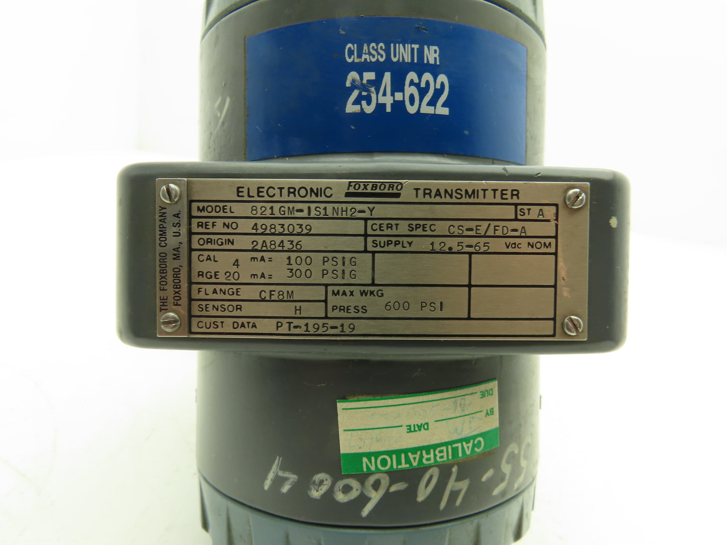 Foxboro 821GM-IS1NH2-Y Electronic Pressure Transmitter 12.5-65VDC 100-300psi