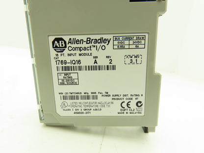 Allen Bradley 1769-IQ16 MicroLogix Compact I/O Input Module 16 Pt Lot of 5