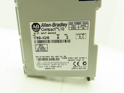 Allen Bradley 1769-IQ16 MicroLogix Compact I/O Input Module 16 Pt Lot of 5