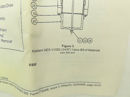 Kadant AES V1000 Vacuum Control Valve Rebuild Kit B22205