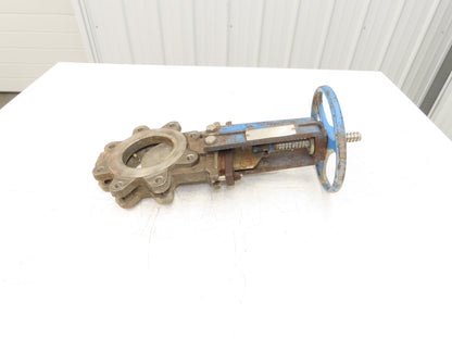 Fabri-Valve C37R304 4" Stainless Knife Gate Valve Rising Stem Lug Style